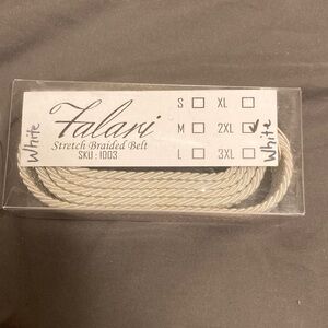 White Stretch Braided Belt 2XL